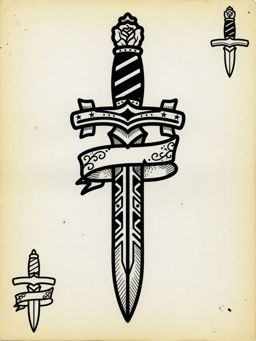 Sword — American Traditional Tattoo Design — American Traditional sword tattoo design