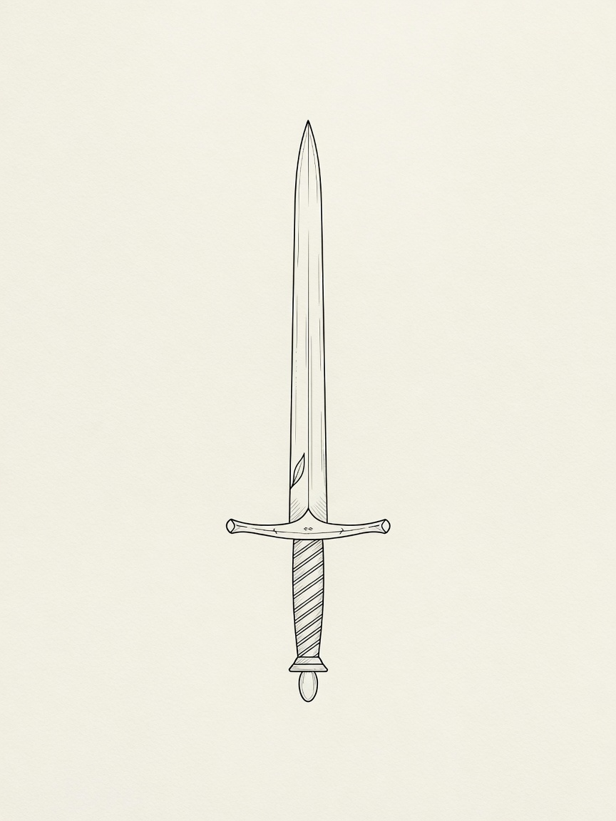 Sword — Fine Line Tattoo Design — Fine Line sword tattoo design