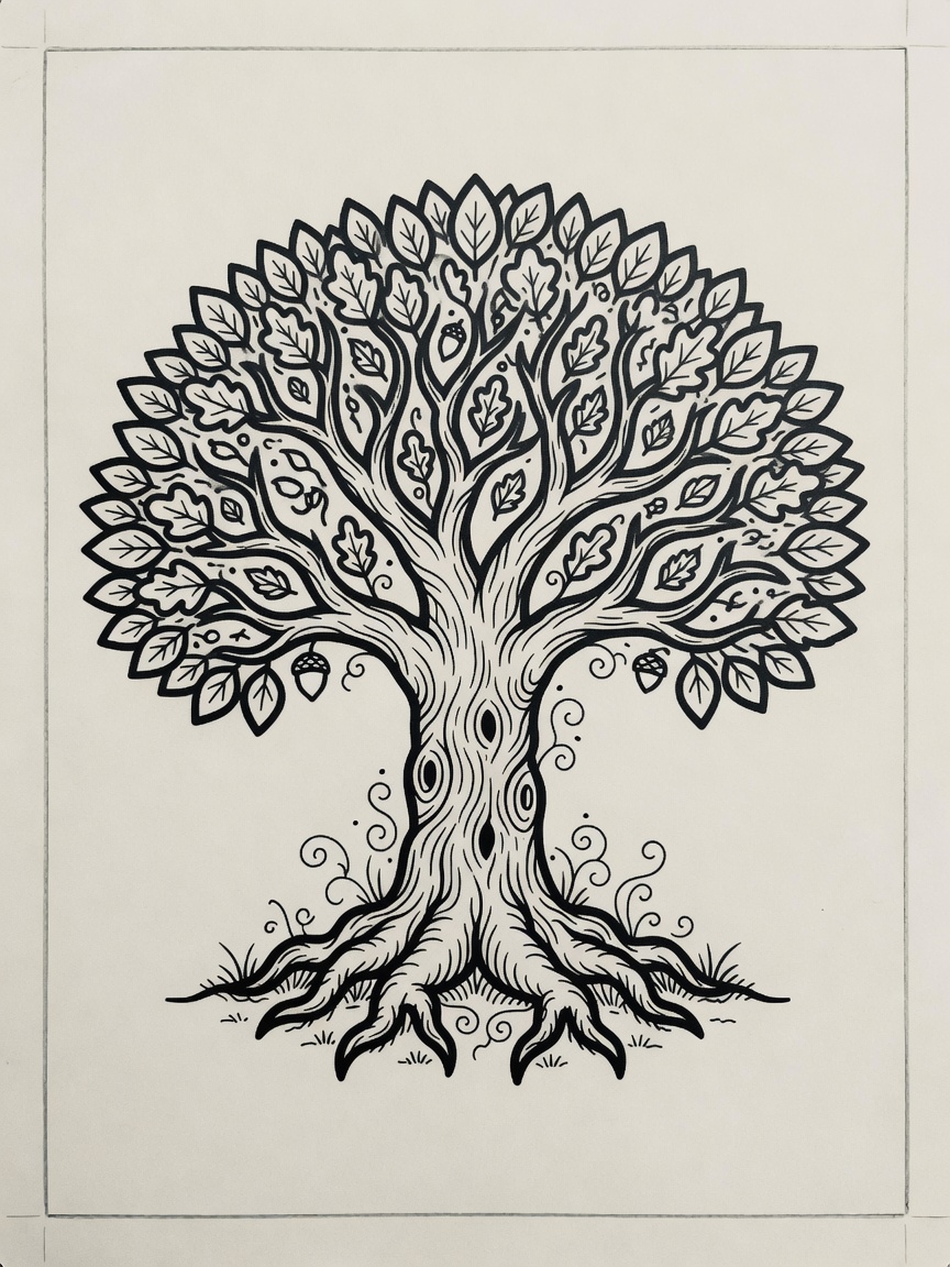 Tree of Life — American Traditional Tattoo Design — American Traditional tree-of-life tattoo design