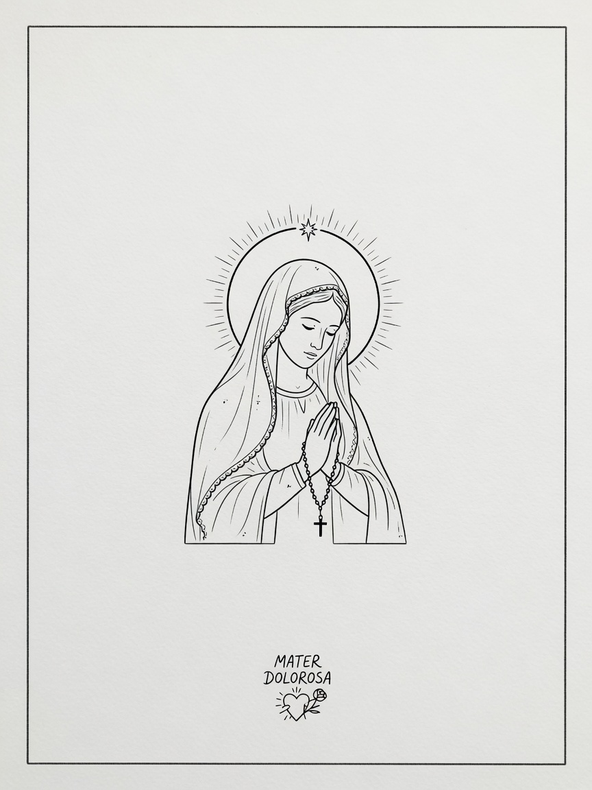 Virgin Mary — Fine Line Tattoo — Fine Line virgin-mary tattoo design