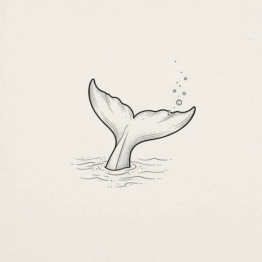 Whale — Fine Line Tattoo — Fine Line whale tattoo design